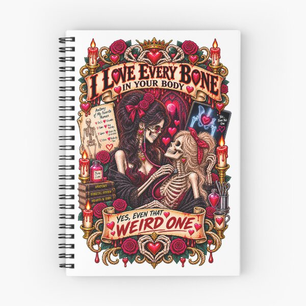 Item preview, DARK LOVE ❤️ - MONSTER ROMANCE COLLETION - SKELETON LOVE - I LOVE EVERY BONE IN YOUR BODY - YES, EVEN THAT WEIRD ONE - LESBIAN PRIDE designed and sold by WheelieGdArt.