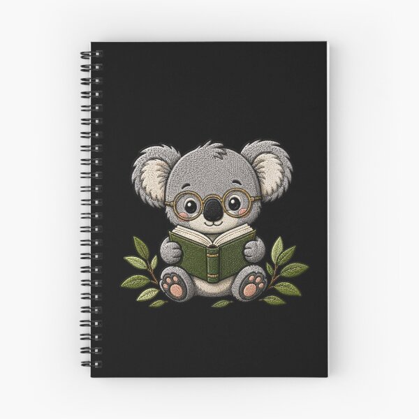 Item preview, Cute Koala Reading a Book Kawaii Embroidery Patch designed and sold by ColorSplash123.
