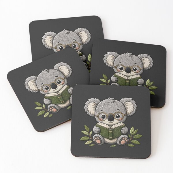 Item preview, Cute Koala Reading a Book Kawaii Embroidery Patch designed and sold by ColorSplash123.