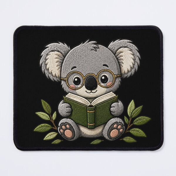Item preview, Cute Koala Reading a Book Kawaii Embroidery Patch designed and sold by ColorSplash123.