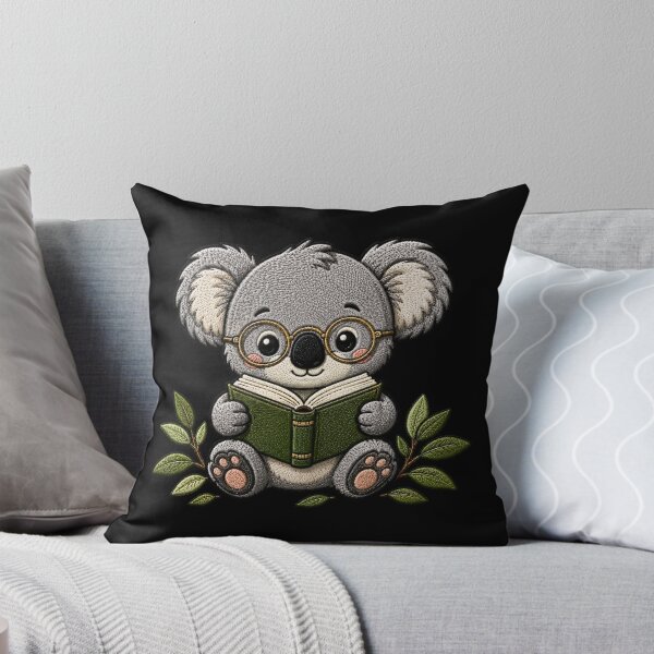 Item preview, Cute Koala Reading a Book Kawaii Embroidery Patch designed and sold by ColorSplash123.
