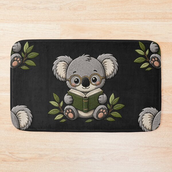 Item preview, Cute Koala Reading a Book Kawaii Embroidery Patch designed and sold by ColorSplash123.