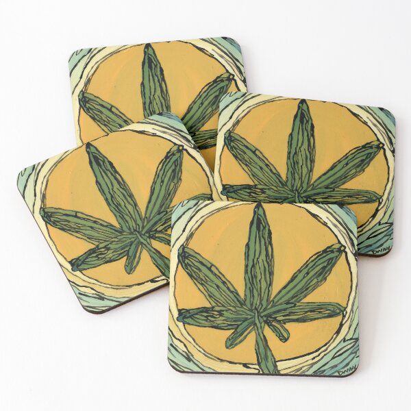 Item preview, Hemp Emblem in Orbit – Outsider Art & Botanical Design by Dwaalhaas designed and sold by Dwaalhaas Applied Design.
