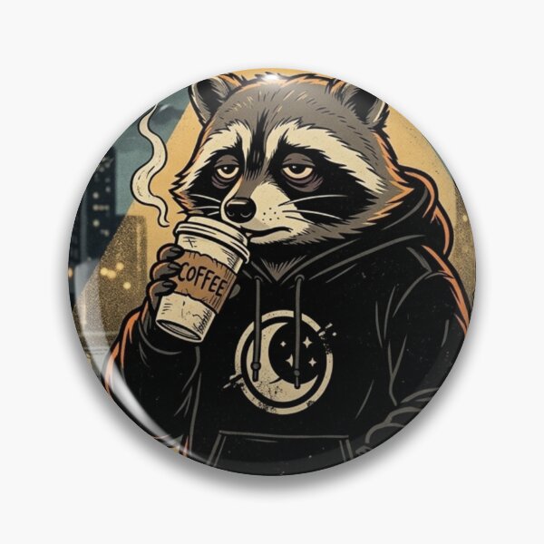 Item preview, Exhausted Raccoon Drinking Coffee Midnight Streetwear designed and sold by Ev3rGr33n-.