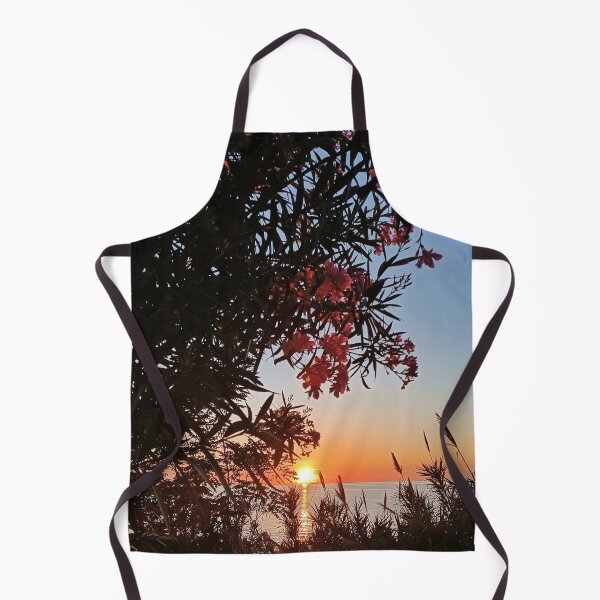 Item preview, Sunset Silhouettes with Pink Oleander - Coastal Mediterranean Twilight designed and sold by EpicVistas.