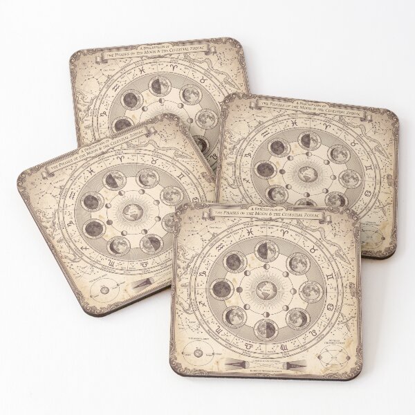Item preview, Dark Academia Moon Phases Vintage Engraving Print designed and sold by DangaVintage.
