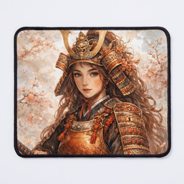 Item preview, Female Samurai – Spirit of the Bushido Watercolour Painting designed and sold by GalleryKauffeld.