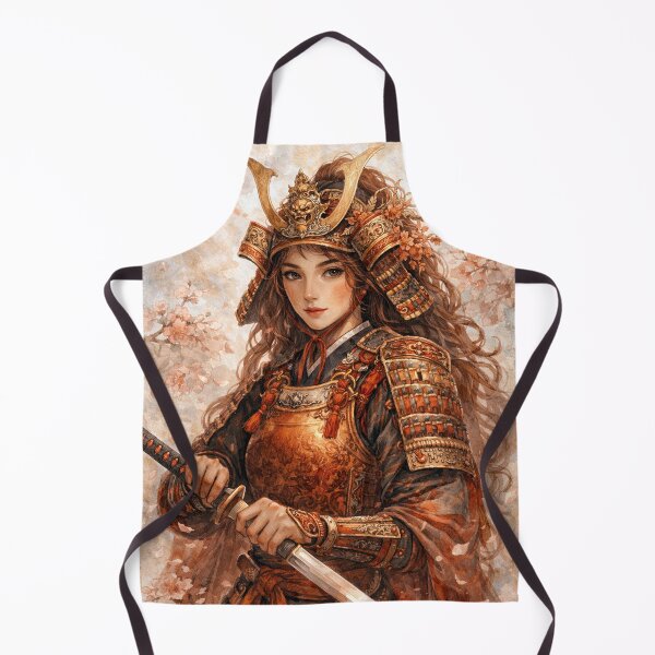 Item preview, Female Samurai – Spirit of the Bushido Watercolour Painting designed and sold by GalleryKauffeld.