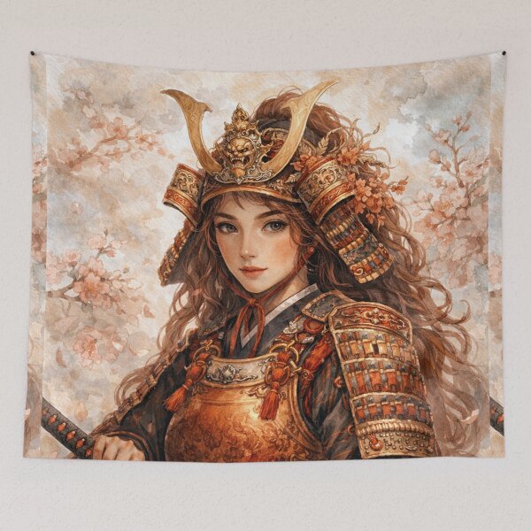 Item preview, Female Samurai – Spirit of the Bushido Watercolour Painting designed and sold by GalleryKauffeld.