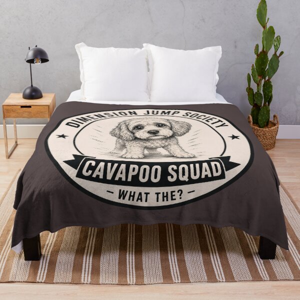 Item preview, Dimension Jump Society - Cavapoo Squad - What The?/Funny Cavapoo Dog Badge Logo designed and sold by Halejo68.