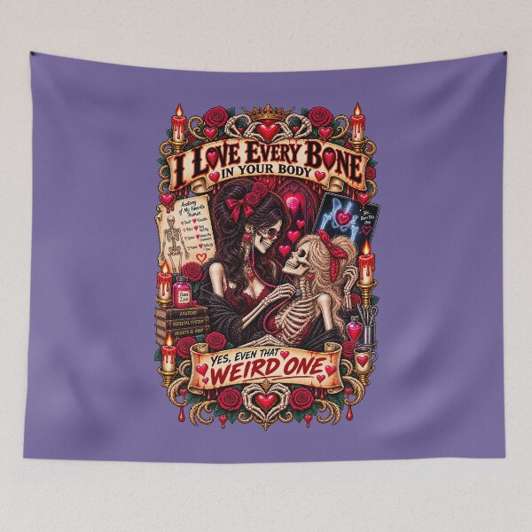 Item preview, DARK LOVE ❤️ - MONSTER ROMANCE COLLETION -  SKELETON LOVE - I LOVE EVERY BONE IN YOUR BODY - YES, EVEN THAT WEIRD ONE - LESBIAN PRIDE - v3 designed and sold by WheelieGdArt.