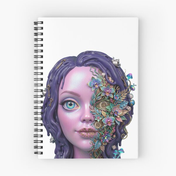 Item preview, Portrait of a Fantastic Girl with Purple Hair designed and sold by snoWorkshop.