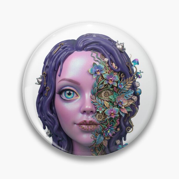 Item preview, Portrait of a Fantastic Girl with Purple Hair designed and sold by snoWorkshop.
