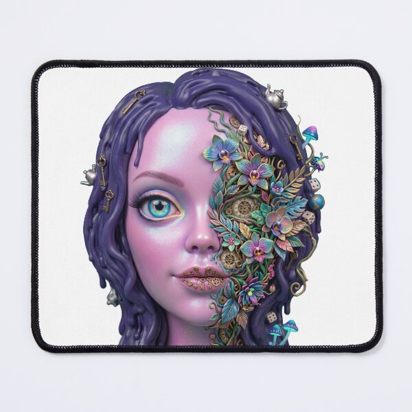 Item preview, Portrait of a Fantastic Girl with Purple Hair designed and sold by snoWorkshop.