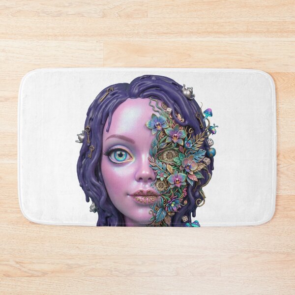 Item preview, Portrait of a Fantastic Girl with Purple Hair designed and sold by snoWorkshop.
