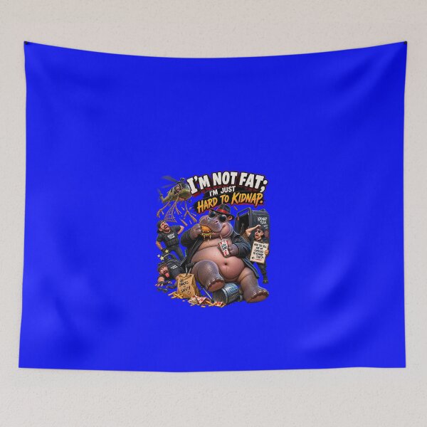 Item preview, I'm Not Fat I'm Just Hard To Kidnap Funny Hippo Meme designed and sold by MariaPCMaria.