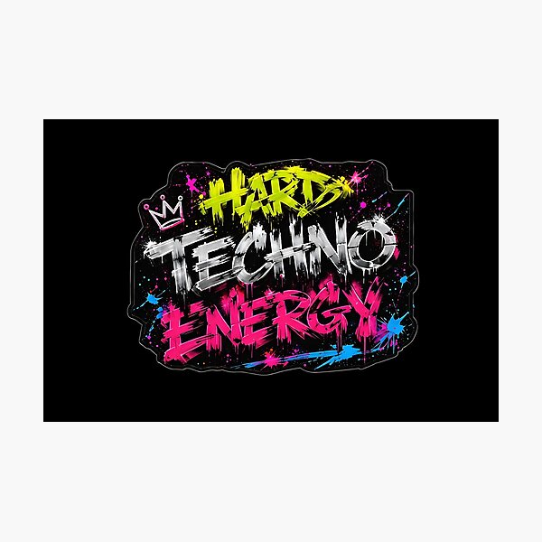 Item preview, Hardcore Techno Energy – Neon Graffiti Rave Design designed and sold by RH Design Lab.