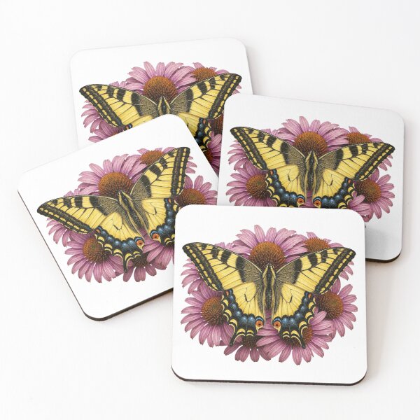 Item preview, Vintage Monarch  Butterfly & Purple Coneflower Botanical Art Print designed and sold by El-RoiDesigns.
