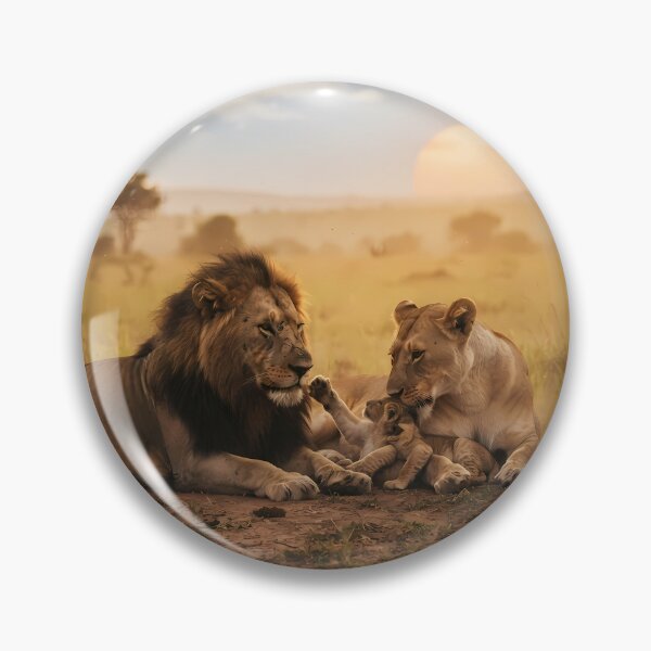 Item preview, Pride of the Savanna: Lion Family at Sunset Art Print, Cinematic Wildlife Documentary Photography designed and sold by SOOstudio73.