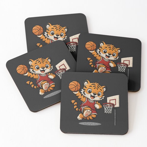 Item preview, Cute Tiger Playing Basketball Kawaii Embroidery Patch designed and sold by ColorSplash123.
