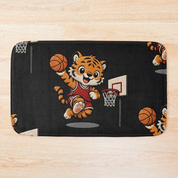 Item preview, Cute Tiger Playing Basketball Kawaii Embroidery Patch designed and sold by ColorSplash123.
