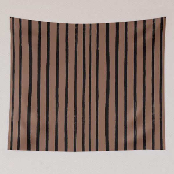 Item preview, Brown with Black Stroke Stripes Pattern designed and sold by OneThreeSix.