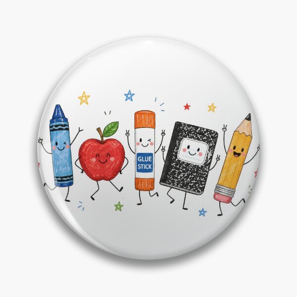 Item preview, Cute Hand-Drawn School Supplies Squad designed and sold by MAXIZPRINT.