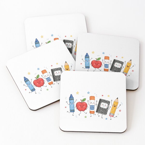 Item preview, Cute Hand-Drawn School Supplies Squad designed and sold by MAXIZPRINT.