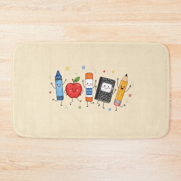 Item preview, Cute Hand-Drawn School Supplies Squad designed and sold by MAXIZPRINT.