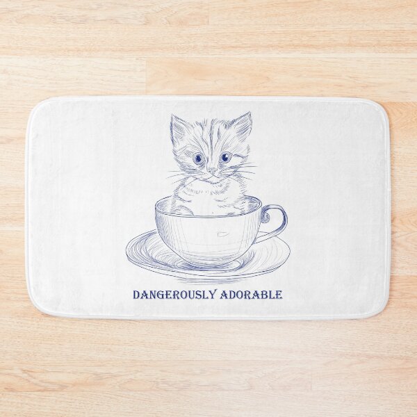 Item preview, Dangerously Adorable Cute kitten in teacup designed and sold by Anne Londez Studio.