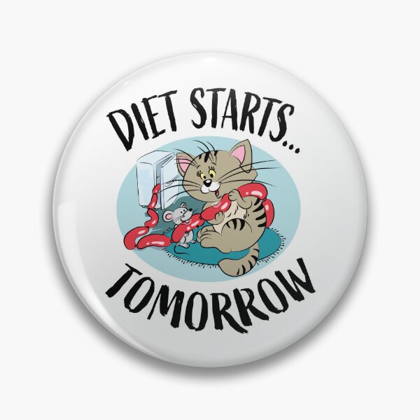 Item preview, Diet Starts Tomorrow Funny Cat and Mouse designed and sold by Ekaterina  Biserova.