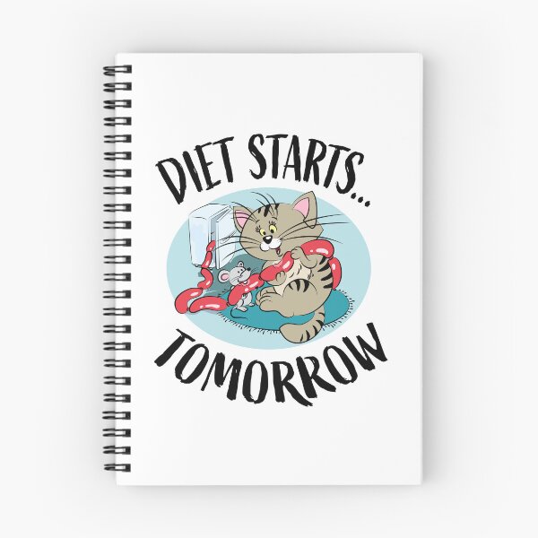 Item preview, Diet Starts Tomorrow Funny Cat and Mouse designed and sold by Ekaterina  Biserova.