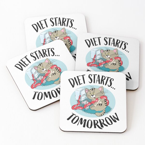 Item preview, Diet Starts Tomorrow Funny Cat and Mouse designed and sold by Ekaterina  Biserova.