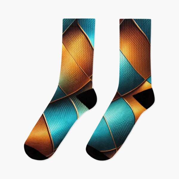 Item preview, Teal and Copper Geometric Pattern – Luxury Metallic Abstract Art Print designed and sold by Kaleidoscope Print.