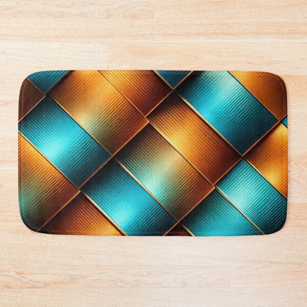 Item preview, Teal and Copper Geometric Pattern – Luxury Metallic Abstract Art Print designed and sold by Kaleidoscope Print.