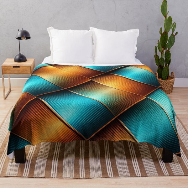 Item preview, Teal and Copper Geometric Pattern – Luxury Metallic Abstract Art Print designed and sold by Kaleidoscope Print.