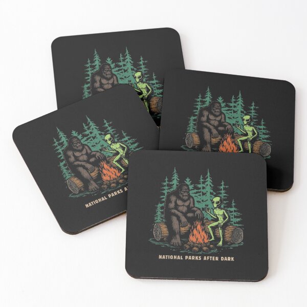 Item preview, National Parks After Dark – Funny Bigfoot Alien Camping designed and sold by roartusa.