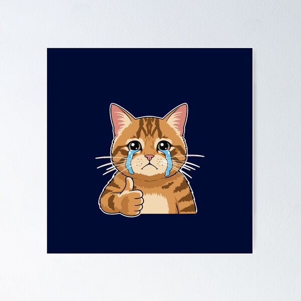 Item preview, Crying Cat Thumbs Up Pet Owner Feline Lover Humor designed and sold by SofiBlair.