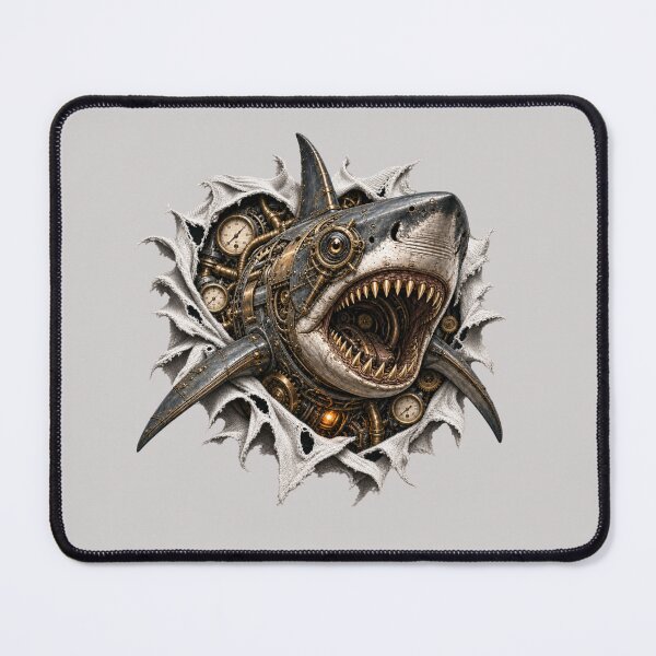 Item preview, Steampunk Shark Tearing Through Shirt designed and sold by cbfineart.