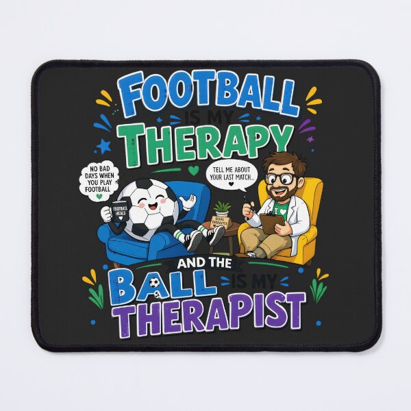 Item preview, Football Is My Therapy Soccer Ball Therapist Humor designed and sold by CloudyCatArt.