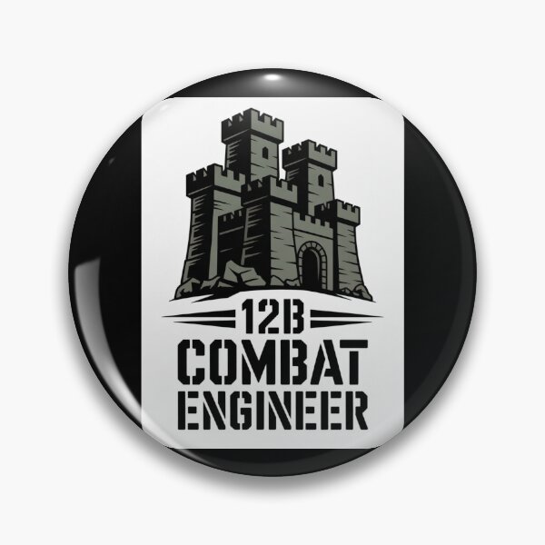 Item preview, 12B Combat Engineer — Classic Castle Tower Emblem U.S. Army MOS Military Engineering Graphic designed and sold by GFamilyC.