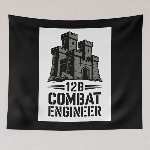 Item preview, 12B Combat Engineer — Classic Castle Tower Emblem U.S. Army MOS Military Engineering Graphic designed and sold by GFamilyC.