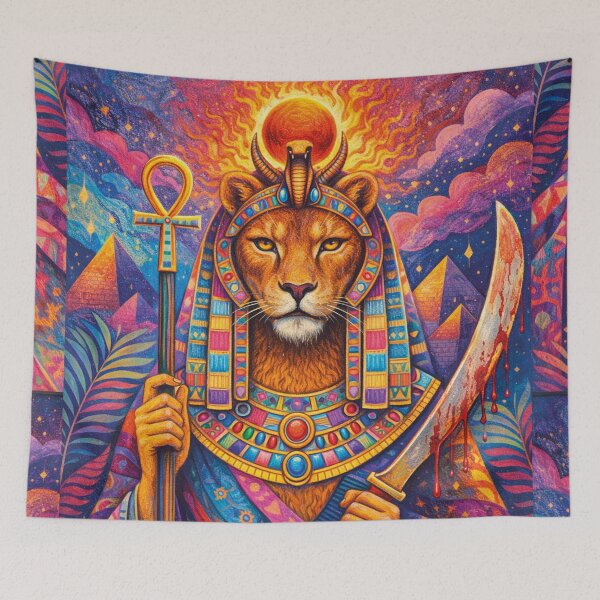 Item preview, Sekhmet – Egyptian Warrior Goddess Painting designed and sold by GalleryKauffeld.