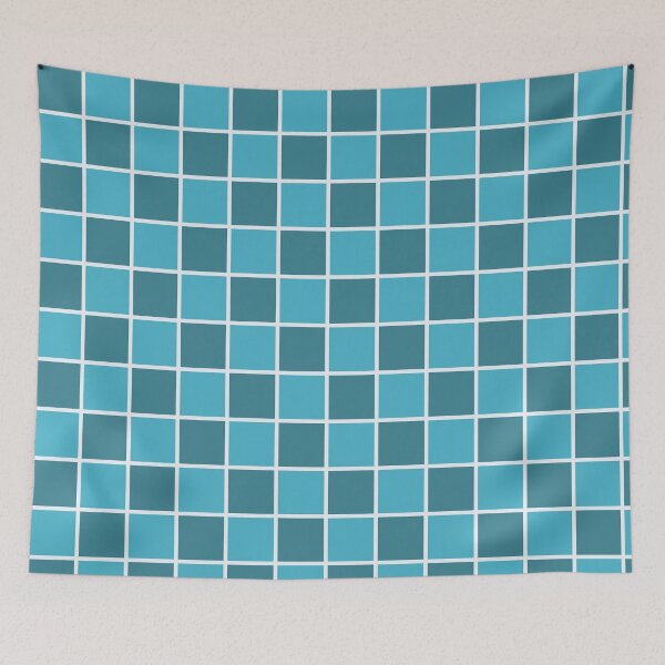 Item preview, Teal & Blue Grid designed and sold by SmallDart Creations.