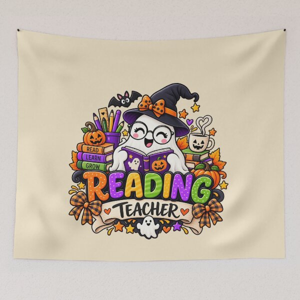 Item preview, Reading Teacher Halloween Gift Cute Ghost Book Style designed and sold by Corvoria.