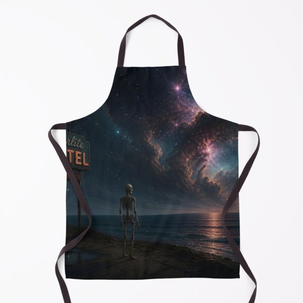 Item preview, Starlite Motel at the Edge of Eternity – Cosmic Skeleton & Nebula Ocean designed and sold by DreamyWallVibes.