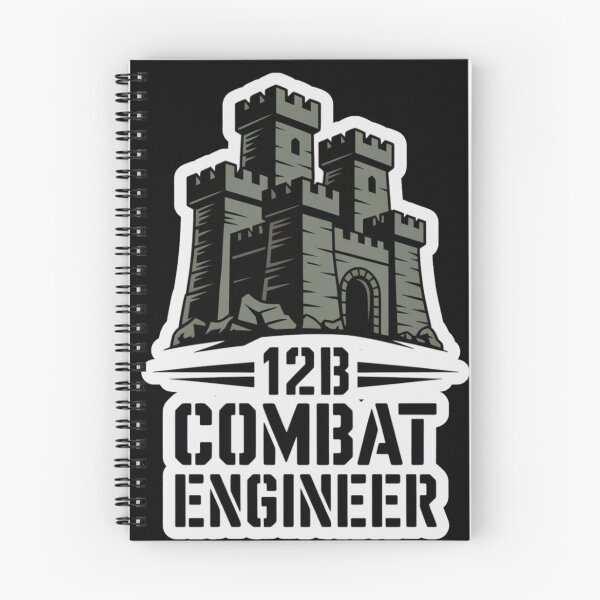 Item preview, 12B Combat Engineer — Classic Castle Tower Emblem U.S. Army MOS Military Engineering Graphic White Outline designed and sold by GFamilyC.