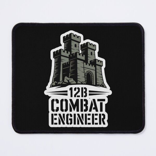 Item preview, 12B Combat Engineer — Classic Castle Tower Emblem U.S. Army MOS Military Engineering Graphic White Outline designed and sold by GFamilyC.