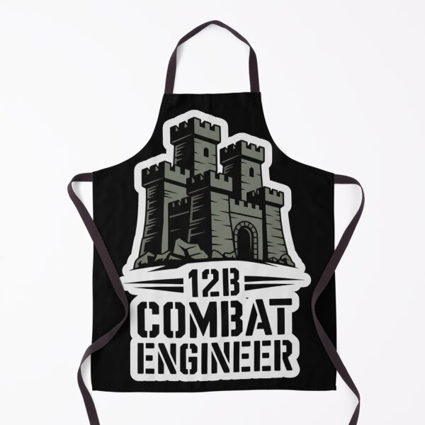 Item preview, 12B Combat Engineer — Classic Castle Tower Emblem U.S. Army MOS Military Engineering Graphic White Outline designed and sold by GFamilyC.