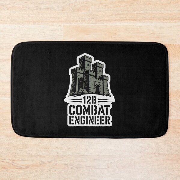 Item preview, 12B Combat Engineer — Classic Castle Tower Emblem U.S. Army MOS Military Engineering Graphic White Outline designed and sold by GFamilyC.